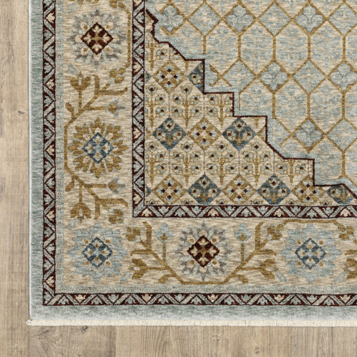 10' X 13' Oriental Area Rug With Fringe - Gold