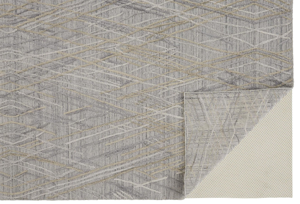 5' x 8' Abstract Hand Woven Area Rug - Gray And Ivory