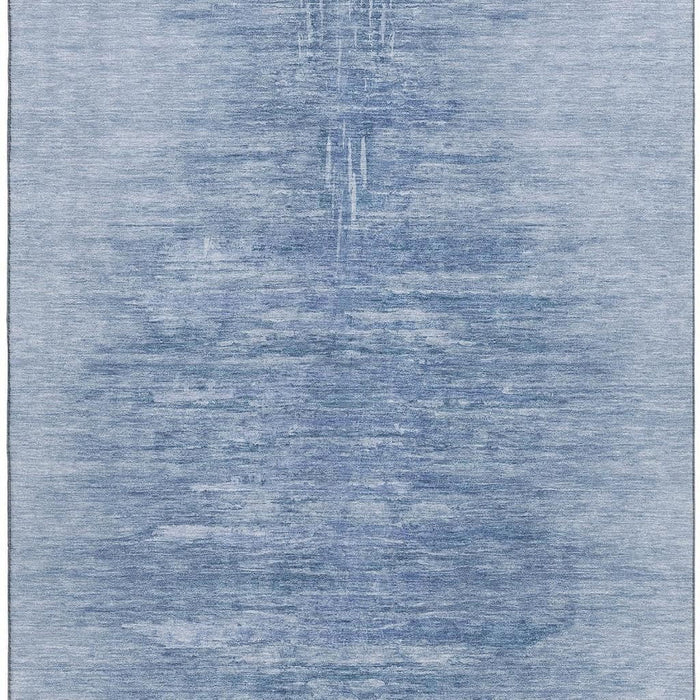 9' X 12' Abstract Washable Area Rug With UV Protection - Blue And Ivory