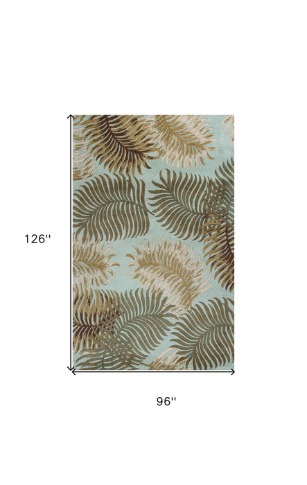 8' x 10' 6 Wool Area Rug - Aqua