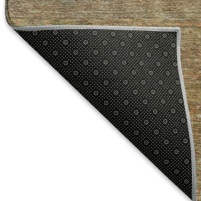 10' X 14' Striped Washable Area Rug With UV Protection (695480) - Taupe / Brown / Copper