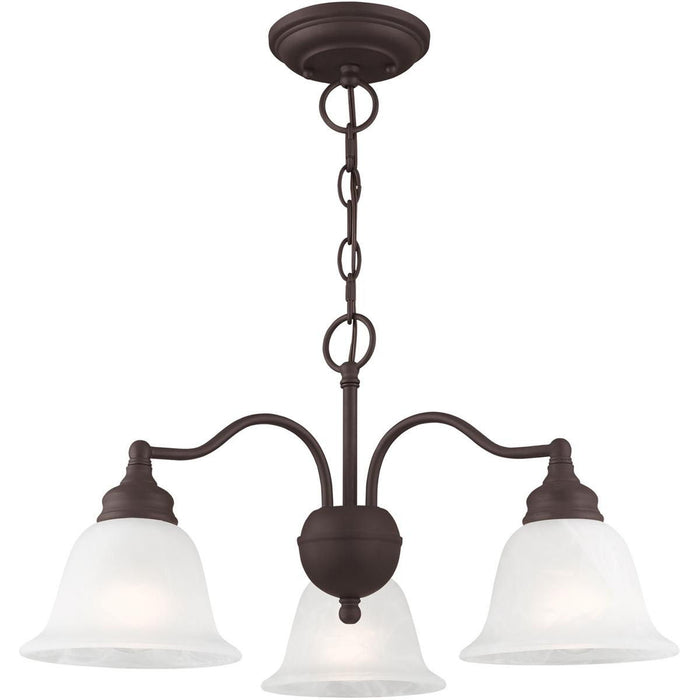 Dimmable 3 Light Chandelier With Shades - Bronze