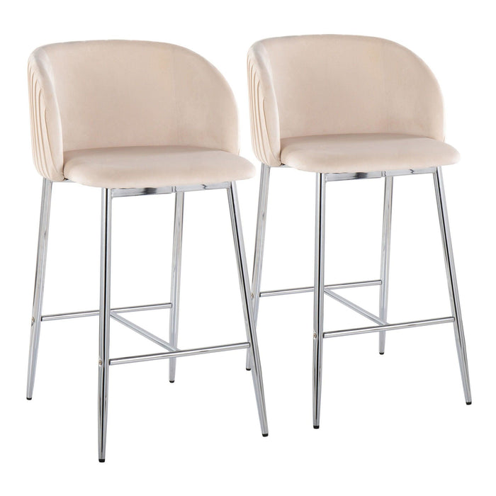 Fran Pleated - 26" Fixed-Height Counter Stool (Set of 2)
