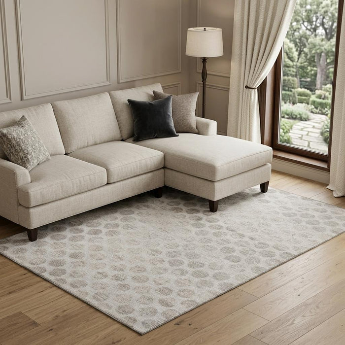 10' X 14' Geometric Washable Area Rug With UV Protection (695774) - Taupe / Beige