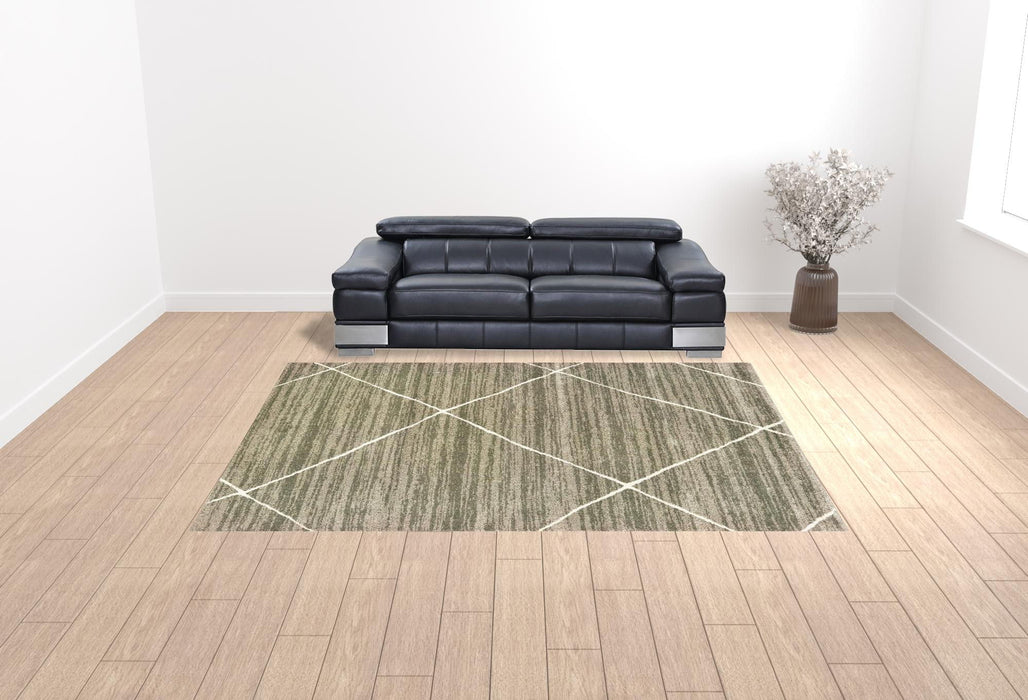 10' x 13' Geometric Power Loom Stain Resistant Area Rug - Gray And Ivory