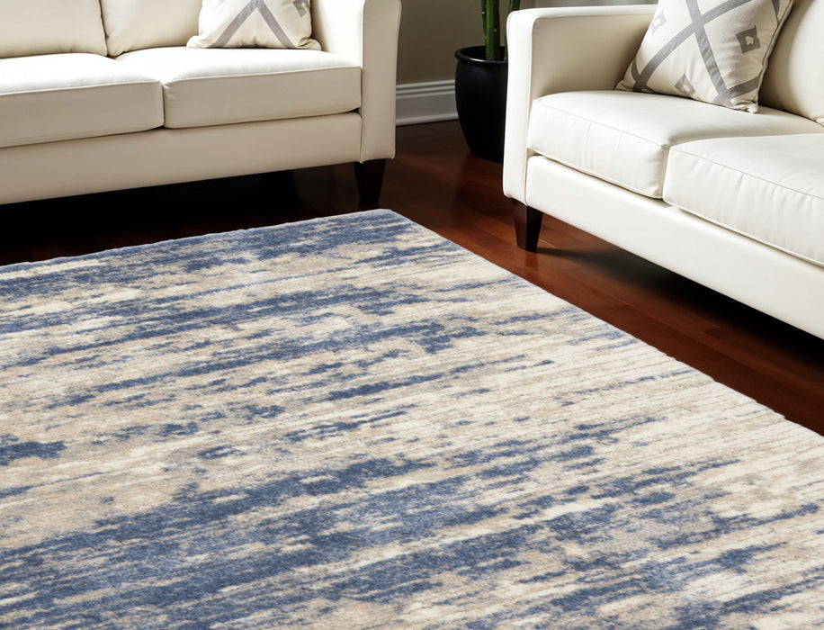 7' X 9' Abstract Shag Area Rug - Light Blue