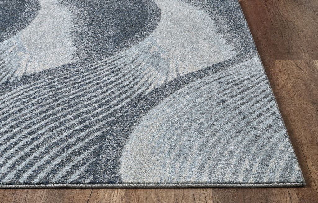 8' x 11' Abstract Area Rug - Blue And Gray