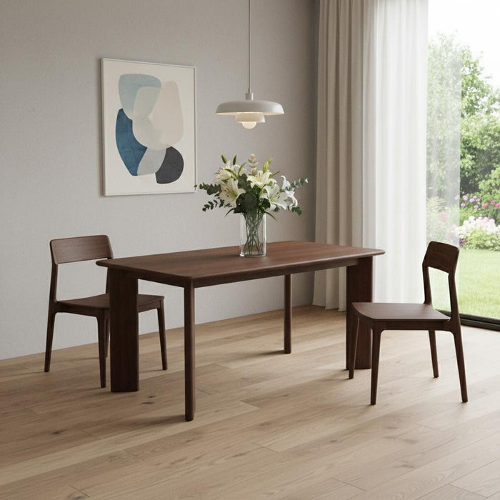 66" Solid Wood Dining Table - Brown