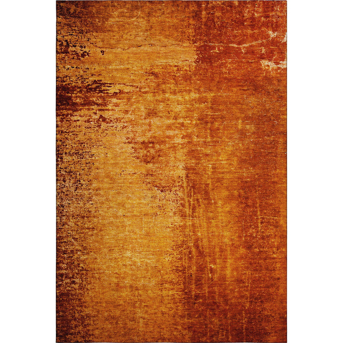 10' X 14' Abstract Washable Area Rug With UV Protection - Rust And Gray