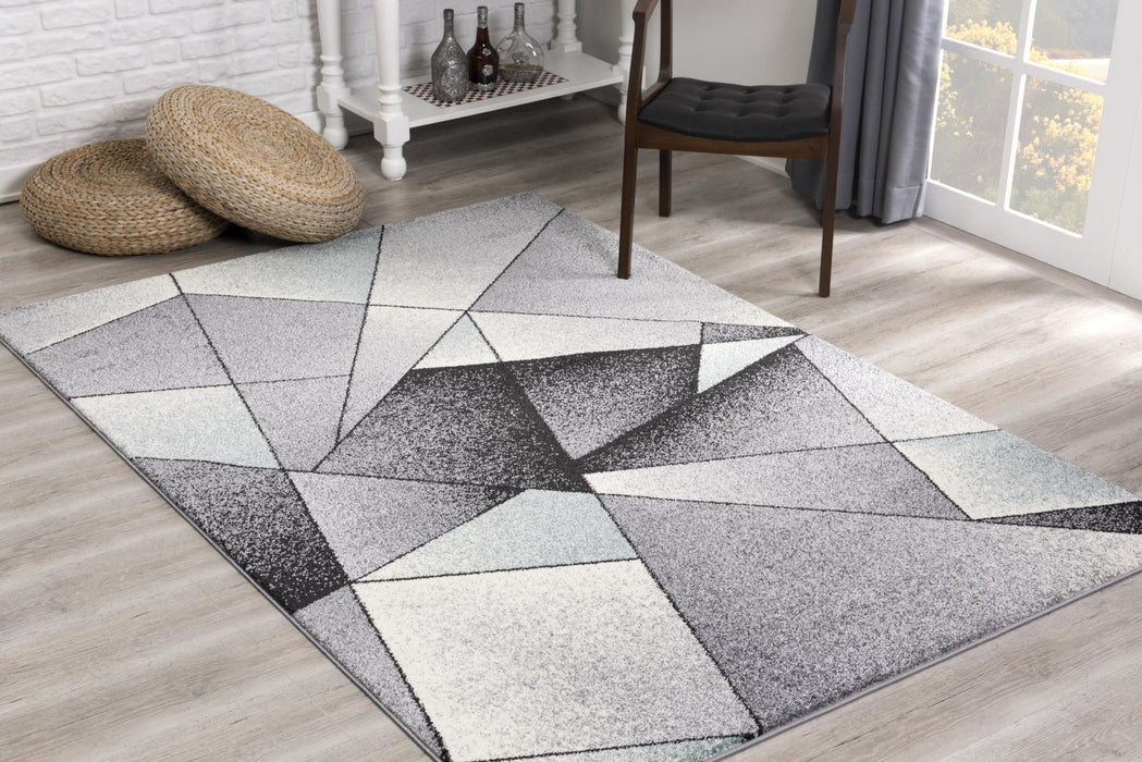 8' x 11' Geometric Area Rug - Gray Blue