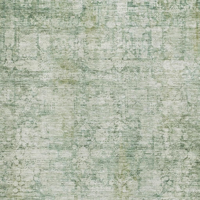 10' X 14' Oriental Washable Area Rug With UV Protection (700637) - Artichoke Green / Beige
