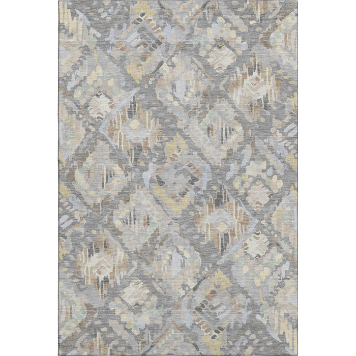 10' X 14' Geometric Washable Area Rug With UV Protection (693018) - Gray / Beige / Tan