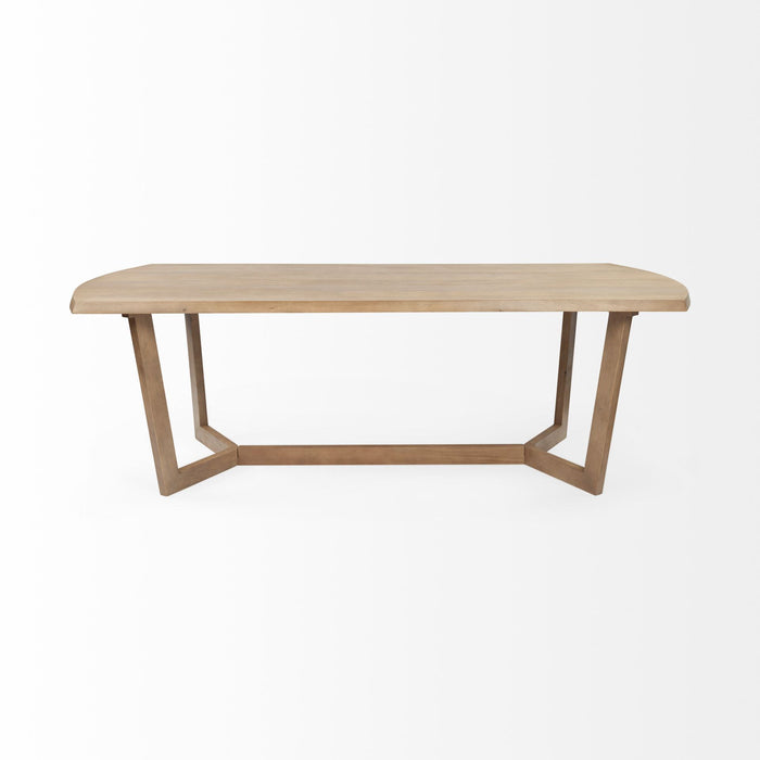 92" Solid Wood Trestle Base Dining Table - Natural