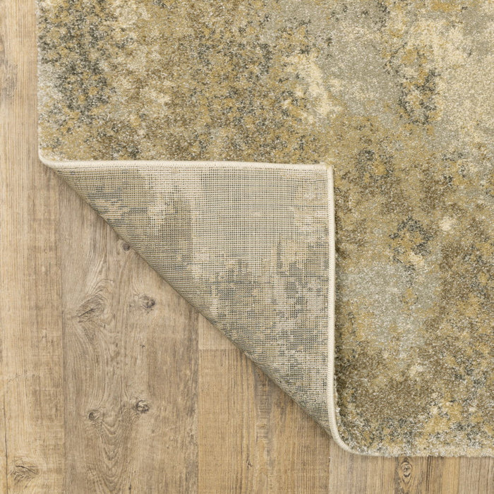 7' x 10' Abstract Power Loom Area Rug - Beige And Gold