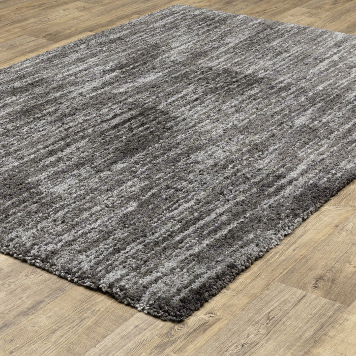 10' x 13' Shag Power Loom Stain Resistant Area Rug - Charcoal