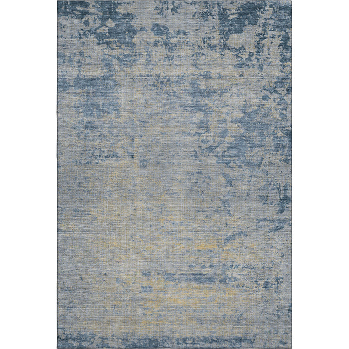 10' X 14' Abstract Washable Area Rug With UV Protection (707539) - Navy Blue / Beige