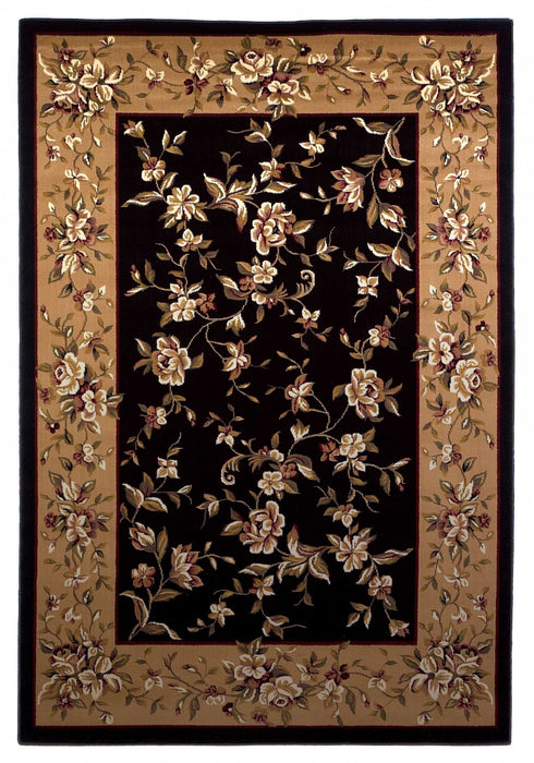 9' x 13' Polypropylene Area Rug - Black Or Beige