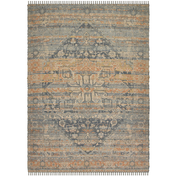 8' X 10' Oriental Hand Woven Area Rug With Fringe - Orange