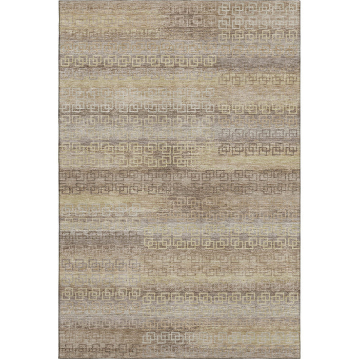 10' X 14' Striped Washable Area Rug With UV Protection (715069) - Beige / Brown