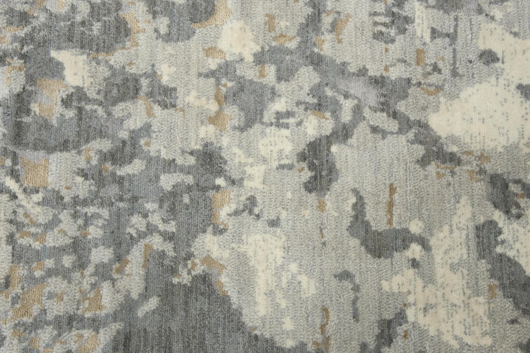8' X 10' New Zealand Lambs Wool Abstract Hand Carved Handmade Area Rug (747570) - Gray / Light Gray / Beige / Ivory