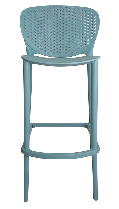 26" Contemporary Heavy Duty Plastic Low Back Counter Height Bar Chairs (Set of 4) - Green