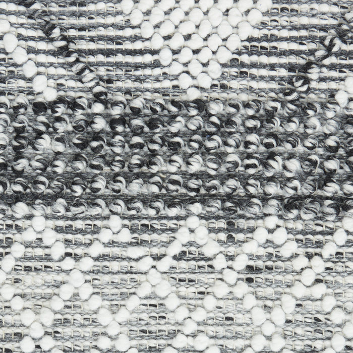 8' x 11' Geometric Hand Woven Area Rug With Fringe - Gray And Ivory