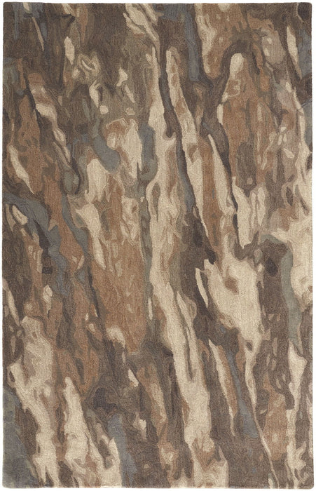 10' x 14' Wool Abstract Hand Tufted Area Rug - Green And Ivory