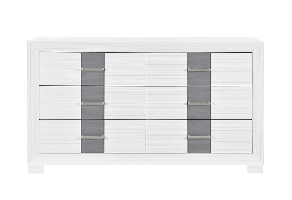 Optimus - 5 Piece King Bedroom Set - White