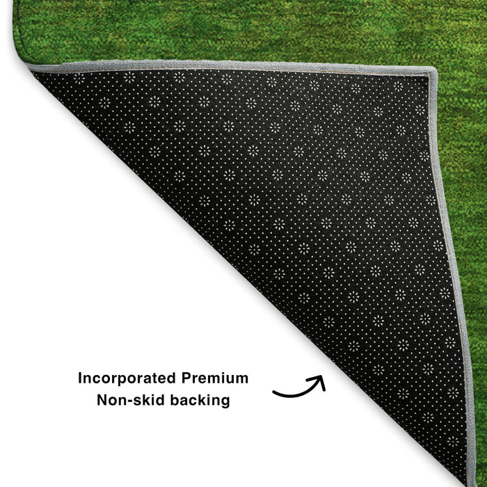 8' Ombre Washable Round Rug With UV Protection (650287) - Terra Cotta / Green