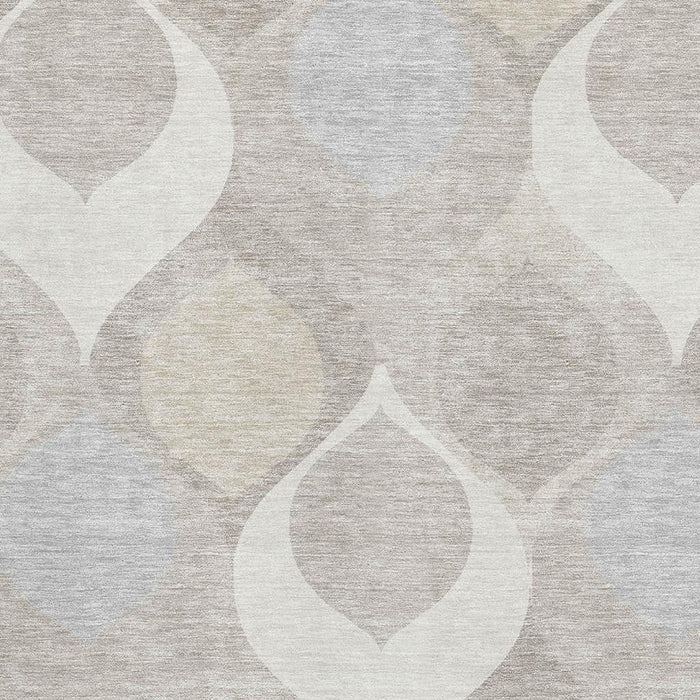 10' X 14' Ogee Washable Area Rug With UV Protection - Ivory