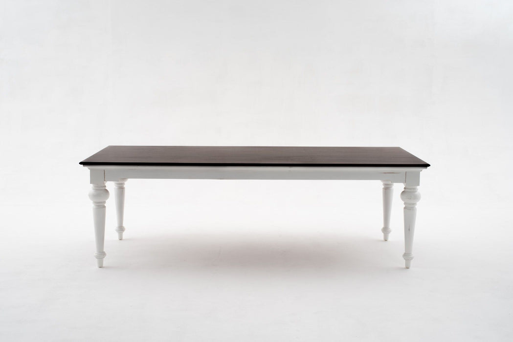 Solid Wood Dining Table - Dark Brown / White