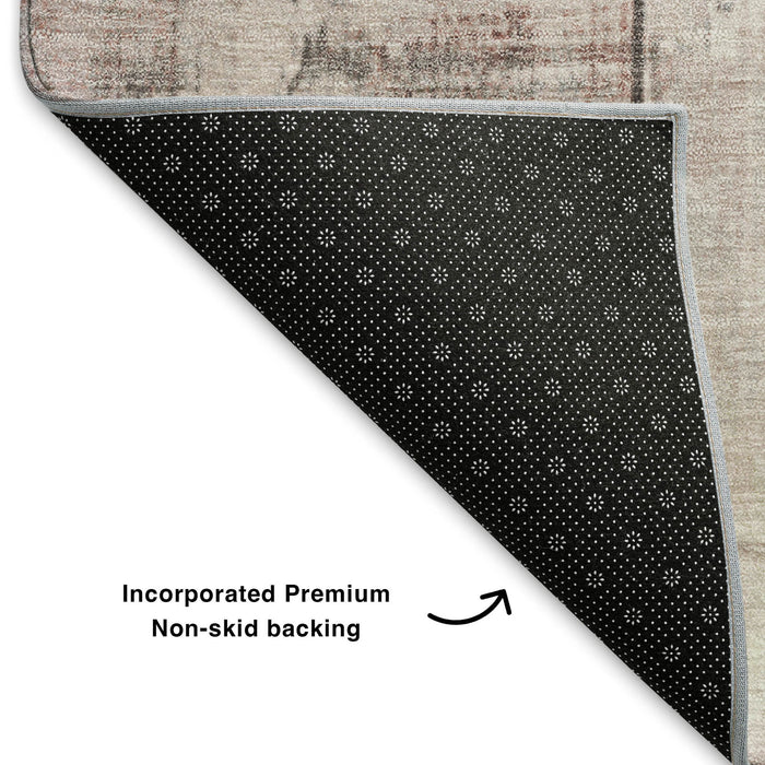 10' X 14' Geometric Washable Area Rug With UV Protection (706535) - Copper / Gray
