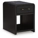 Rectangular Signature Design by Ashley cocktail table with a sleek wooden top and modern metal legs for stylish living spaces.