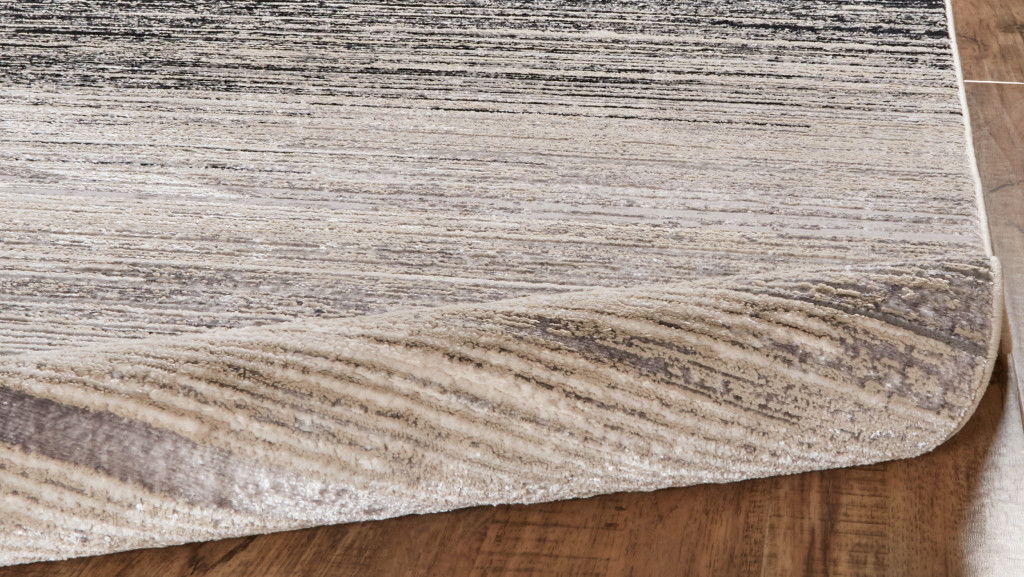 9' x 12' Gray Abstract Area Rug - Black And Dark