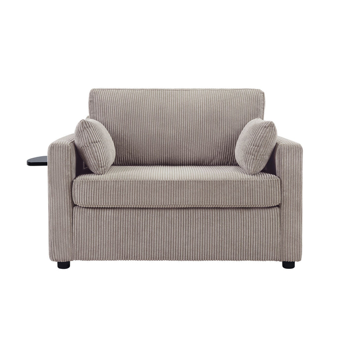 Sleeper Sofa With Foldable Mattress, USB Ports, Side Table & Storage Pocket