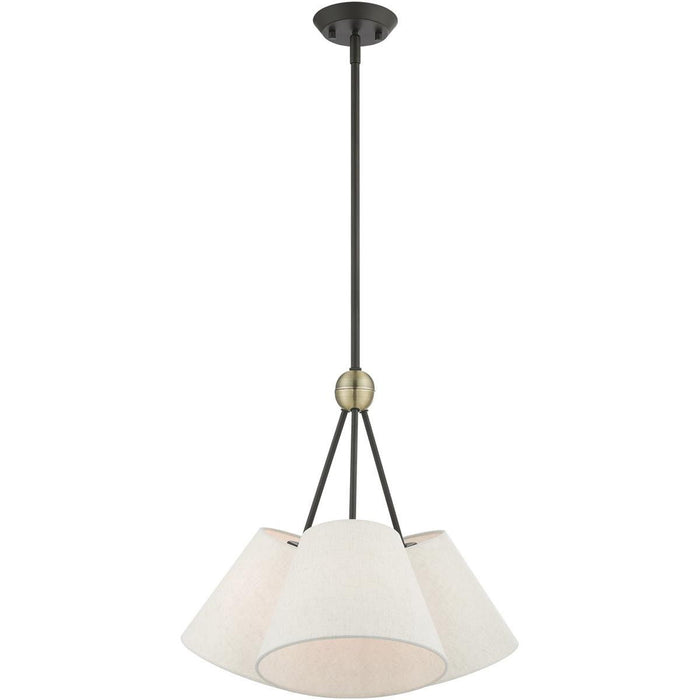 21" Three-Light Dimmable Chandelier With Shades - Bronze