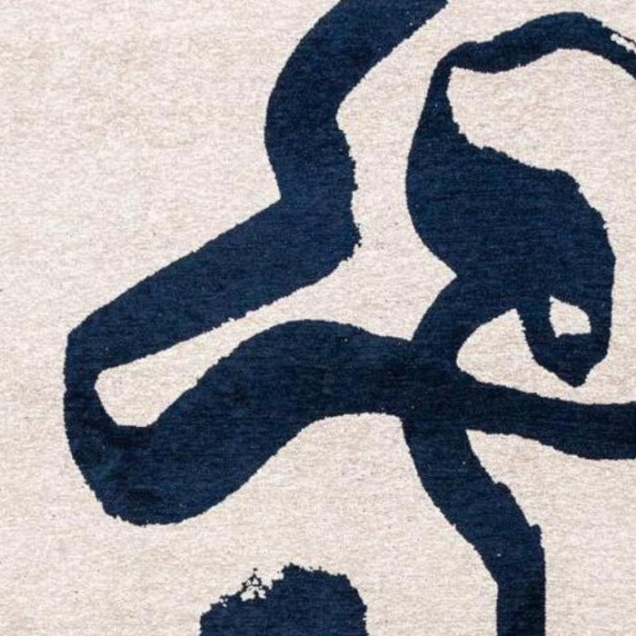 6' X 8' Abstract Washable Area Rug With UV Protection (610016) - Beige / Blue