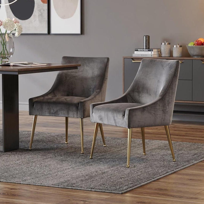 Rosegold Dining Chairs (Set of 2) - Gray / Rose