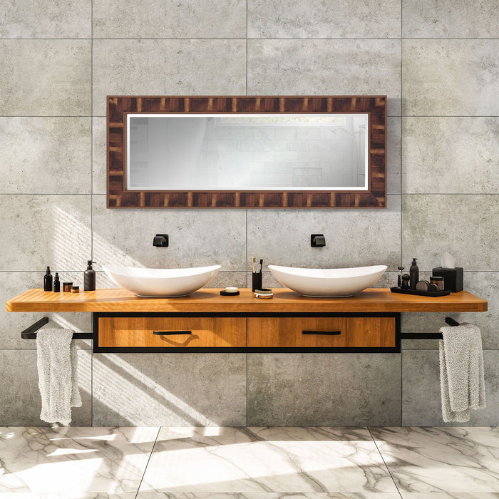 Framed Full Length Hanging Mirror - Brown