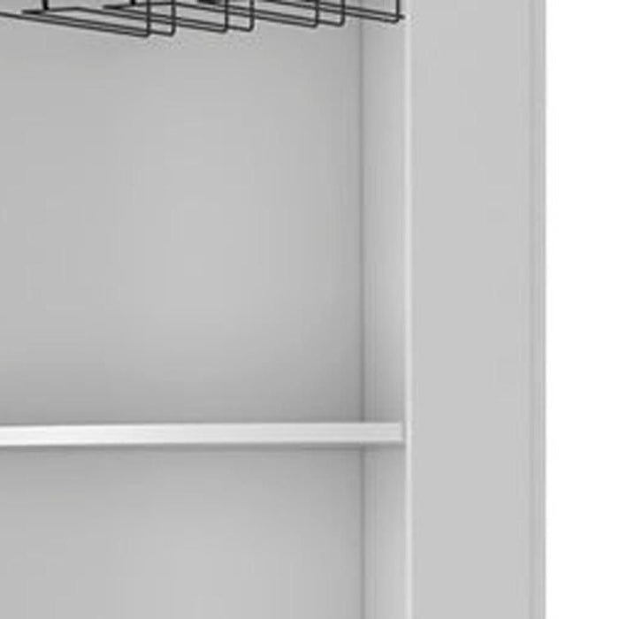 Wood Corner Bar Cabinet With Two Doors - White