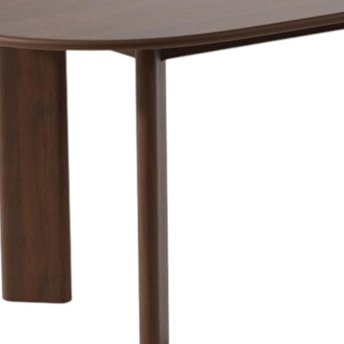Oval Solid Wood Bar Table - Brown
