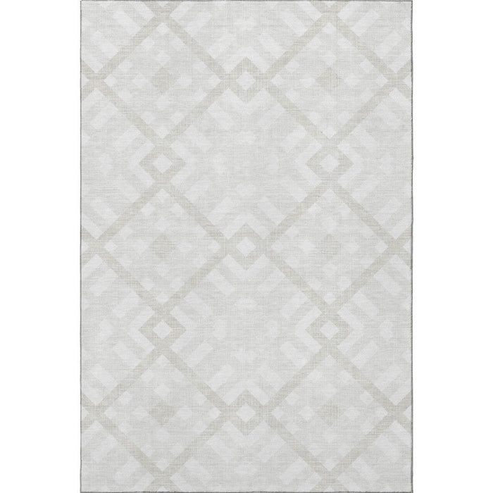 10' X 14' Geometric Washable Area Rug With UV Protection (651394) - Ivory / Beige