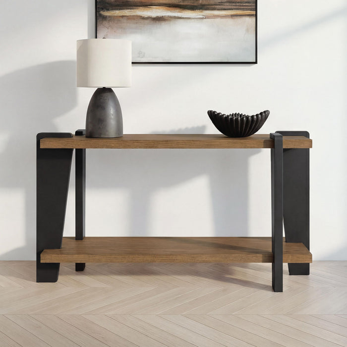 Signature Design by Ashley Weathermore rectangular cocktail table with a modern design, showcasing a sleek wooden surface and sturdy legs.