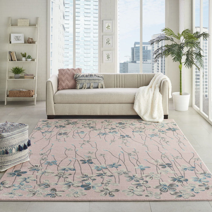 9' X 12' Floral Area Rug - Pink
