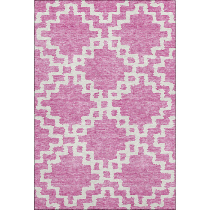 10' X 14' Abstract Geometric Washable Area Rug With UV Protection (671696) - Blush / Ivory
