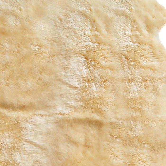 6' x 6' Shag Sheepskin Area Rug - Gold