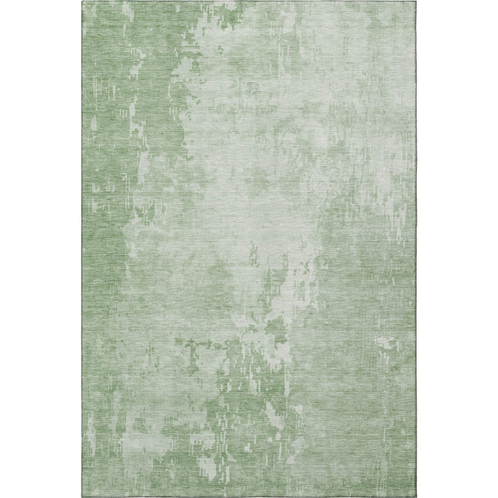 10' X 14' Abstract Washable Area Rug With UV Protection (692577) - Mint Green / Beige