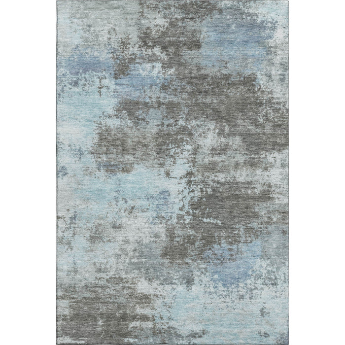 10' X 14' Abstract Washable Area Rug With UV Protection (716917) - Taupe / Sky Blue