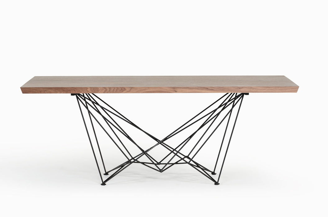 Solid Wood Metal, Dining Table - Light Brown