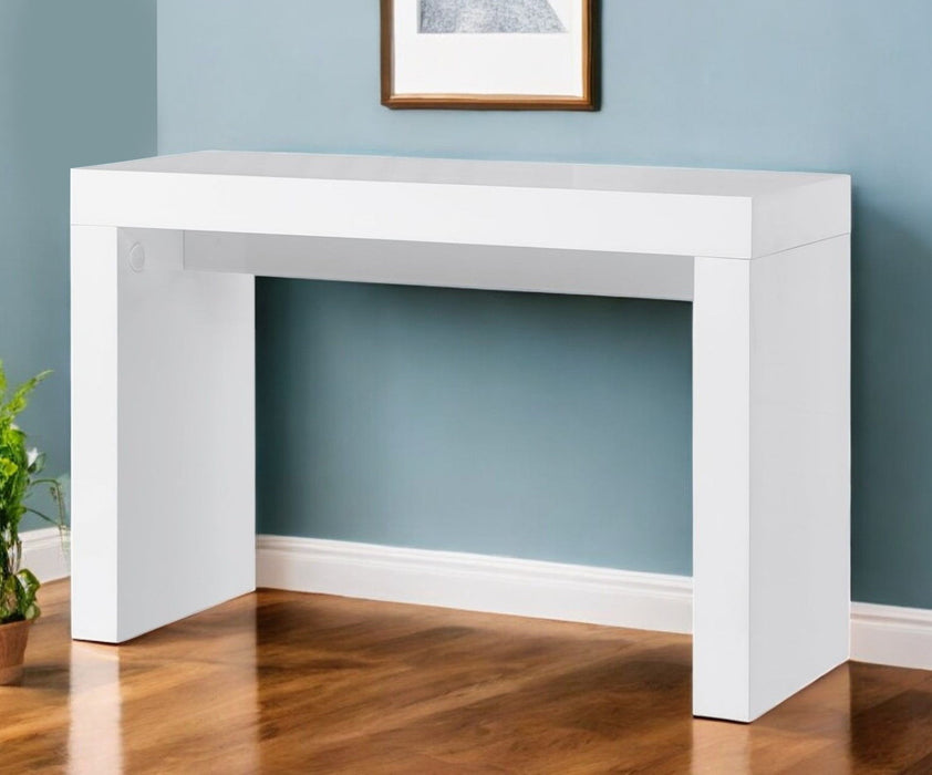 47" Wood Block Console Table - White